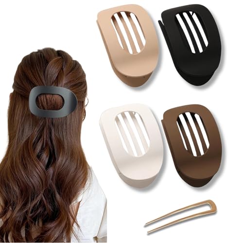 Flache Haarspange Damen Rutschfest Französisch Acetat Elegant Haarklammer für Dickes/Dünnes Haar, Sport & Büro - 4 stücke mit Gold Haarklemme A4 Flache Haarspange Damen Rutschfest Französisch Acetat Elegant Haarklammer für Dickes/Dünnes Haar, Sport & Büro - 4 stücke mit Gold Haarklemme A4 von Yigoo