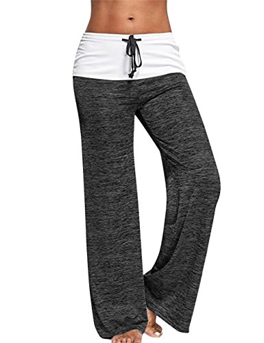 Haremshose Hosen Damen Sporthose Yogahosen Sport Pumphose Leichte Sommerhose Bequem Marlene Hose Große Größe Schwarz 2XL von Yigoo