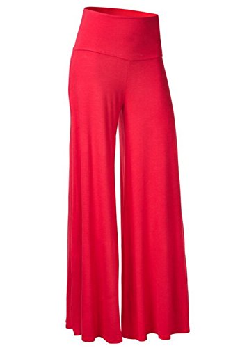 Haremshose Yogahosen Leichte Sommerhose Damen Strandhose Sport Bequem Pumphose Kurz Marlene Hose Schlaghose Hosen Große Größe Rot XL von Yigoo