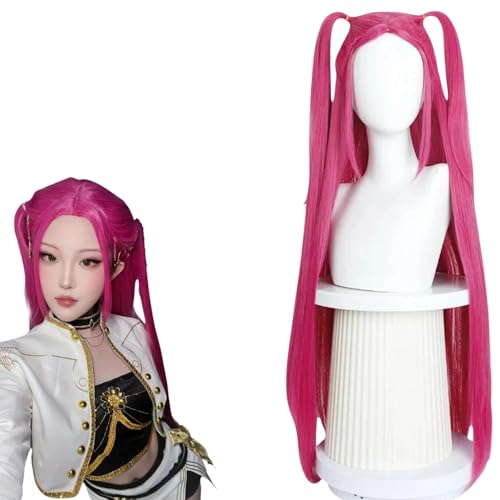 Koreanpop Dämon Kostüm Perücke Erwachsene, Hunter Cosplay Costume Wig Kinder, Anime Jäger Popsänger Idol Haarteil Mädchen Kinder für Karneval Halloween Party von Yigoo