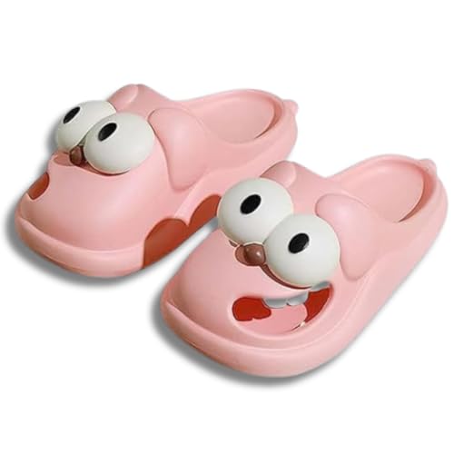 Yigoo Badelatschen Damen Hausschuhe Badeschlappen Hund Badeschuhe Rutschfeste Pantoletten Slipper Strand Sandale Rosa 38-39 von Yigoo