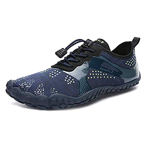 Yigoo Badeschuhe Herren Damen Barfußschuhe Wasserschuhe Aquaschuhe Strandschuhe Atmungsaktiv Fitness Schuhe Sport Outdoor Schnell Trocknend Schwimmschuhe Weich Sohle rutschfest Blau 43 von Yigoo