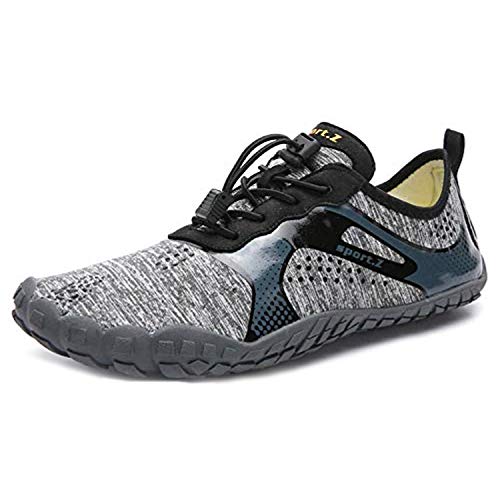 Yigoo Badeschuhe Herren Damen Barfußschuhe Wasserschuhe Aquaschuhe Strandschuhe Atmungsaktiv Fitness Schuhe Sport Outdoor Schnell Trocknend Schwimmschuhe Weich Sohle rutschfest Grau 39 von Yigoo