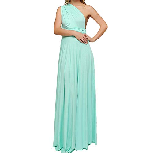 Yigoo Kleider Abendkleider Lang Maxikleid Damen Cocktailkleid Multi-Way Ballkleid V-Ausschnitt Rückenfrei Neckholder Schulterfrei für Festlich Hochzeit Sommer Türkis M von Yigoo