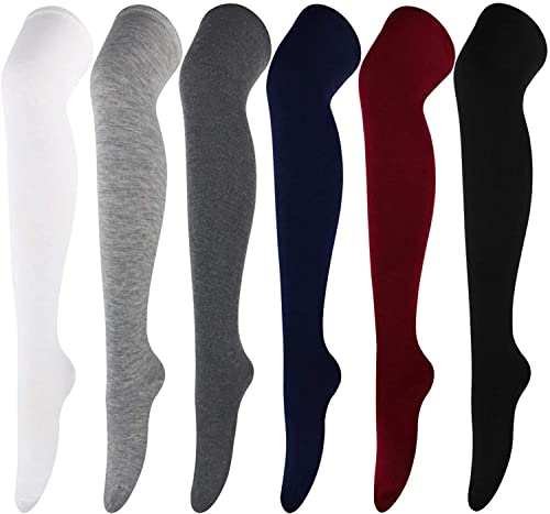 Yigoo Kniestrümpfe Overknee Strümpfe Damen Lange 6 Paar Gestreifte Socken Thigh High Socks A1 von Yigoo