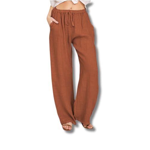 Yigoo Palazzo Hose Damen: Weite Hose Sommer mit Tunnelzug & Seitentaschen – High Waist Design für Bequeme Passform + Atmungsaktive Leichte Stoffe – Elegante Freizeithose & Strandhose Khaki XL Yigoo Palazzo Hose Damen: Weite Hose Sommer mit Tunnelzug & Seitentaschen – High Waist Design für Bequeme Passform + Atmungsaktive Leichte Stoffe – Elegante Freizeithose & Strandhose Khaki XL von Yigoo