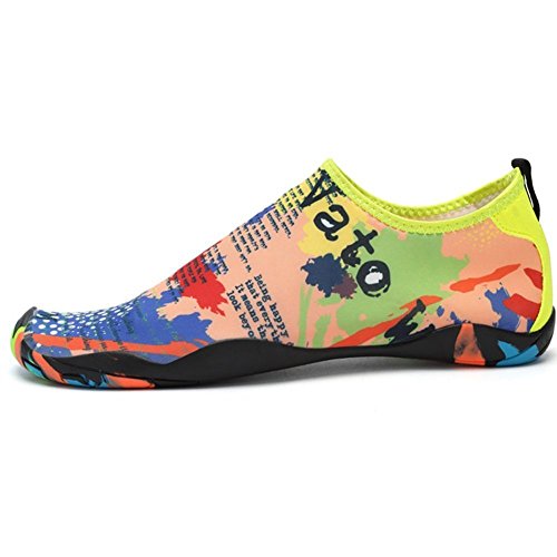 Yigoo Unisex Strandschuhe Aquaschuhe Schwimmschuhe Barfuß Schuhe Badeschuhe Wasserschuhe Surfschuhe für Damen Herren Beige 37 von Yigoo