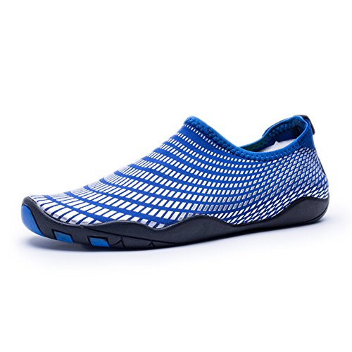 Yigoo Unisex Strandschuhe Aquaschuhe Schwimmschuhe Barfuß Schuhe Badeschuhe Wasserschuhe Surfschuhe für Damen Herren Blau 36 von Yigoo
