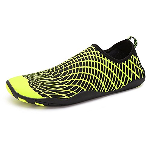 Yigoo Unisex Strandschuhe Aquaschuhe Schwimmschuhe Barfuß Schuhe Badeschuhe Wasserschuhe Surfschuhe für Damen Herren Grün 44 von Yigoo