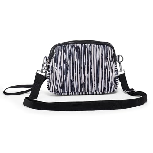 Yigorie Umhängetasche Damen, Gestreifte Handtasche Damen Klein, Schwarze Damen-Schultertaschen Handtasche Mädchen Yigorie Umhängetasche Damen, Gestreifte Handtasche Damen Klein, Schwarze Damen-Schultertaschen Handtasche Mädchen von Yigorie