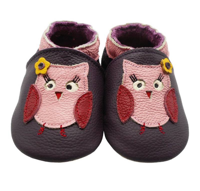 Yihakids Baby Krabbelschuhe Lauflernschuhe Hausschuhe Lederschuhe Eule Indoorschuh Rutschfest atmungsaktiv von Yihakids