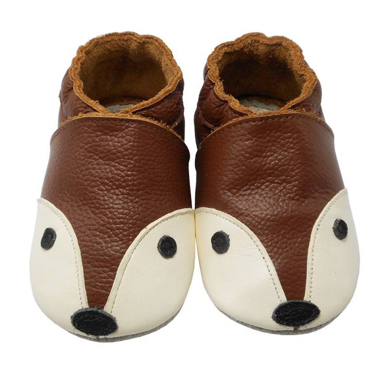 Yihakids Baby Krabbelschuhe Lauflernschuhe Hausschuhe Lederschuhe Fuchs Krabbelschuh Babyschuhe aus 100 % echtem Leder von Yihakids