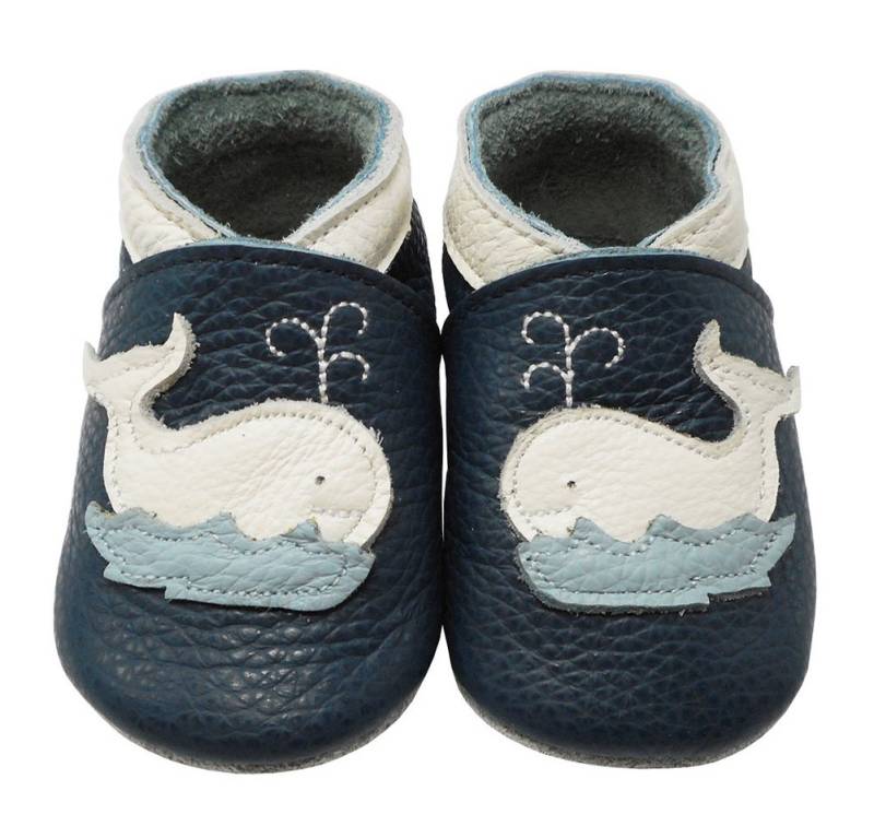 Yihakids Baby Krabbelschuhe Lauflernschuhe Hausschuhe Lederschuhe Wal Krabbelschuh Babyschuhe aus 100 % echtem Leder von Yihakids