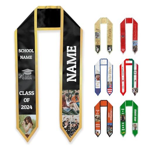 Personalisierte Absolventen Stola, Graduation Stola mit Namen, Foto und Text, Geschenk Schal für Absolventen Class of 2025, Chor, Kirchenschal 15x182cm, Doppelseitiger Druck Personalisierte Absolventen Stola, Graduation Stola mit Namen, Foto und Text, Geschenk Schal für Absolventen Class of 2025, Chor, Kirchenschal 15x182cm, Doppelseitiger Druck von Yihariye