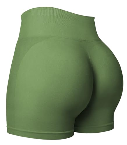 Yiifit Sport Short Damen Scrunch Butt Gym Yoga Hintern Heben Hohe Taille Workout Sport Shorts Green Large von Yiifit