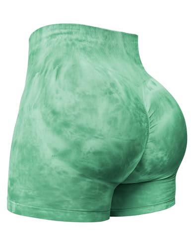 Yiifit Damen Nahtlose Scrunch Lächeln Kontur Yoga Laufen Sport aktiv Übung Fitness-Shorts Green Medium von Yiifit