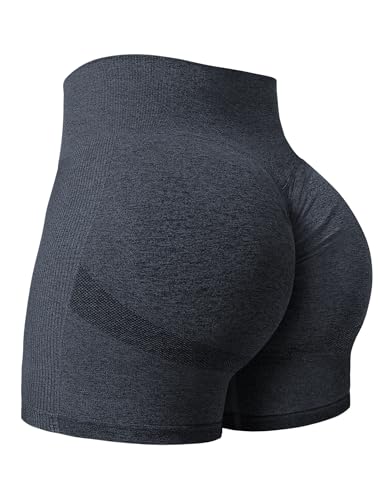 Yiifit Damen Nahtlose Scrunch Lächeln Kontur Yoga Laufen Sport aktiv Übung Fitness-Shorts Marine X-Large von Yiifit