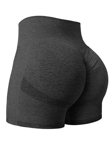 Yiifit Damen Nahtlose Scrunch Lächeln Kontur Yoga Laufen Sport aktiv Übung Fitness-Shorts Schwarz Small von Yiifit