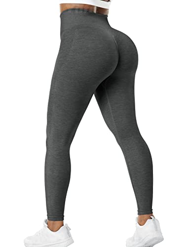 Yiifit Gym Leggings Damen Scrunch Butt Sport Leggings High Waist Sporthose Damen Push Up für Sport Yoga Fitness Workout Grau Large von Yiifit