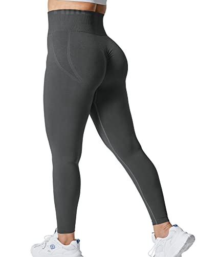 Yiifit Gym Leggings Damen Scrunch Butt Sport Leggings High Waist Sporthose Damen Push Up für Sport Yoga Fitness Workout Kohlegrau Large von Yiifit