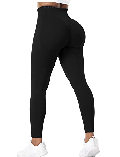 Yiifit Gym Leggings Damen Scrunch Butt Sport Leggings High Waist Sporthose Damen Push Up für Sport Yoga Fitness Workout Schwarz Small von Yiifit