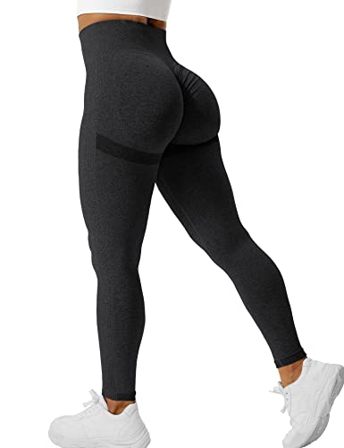 Yiifit Gym Leggings Damen Scrunch Butt Sport Leggings High Waist Sporthose Damen Push Up für Sport Yoga Fitness Workout Schwarzkohle Large von Yiifit