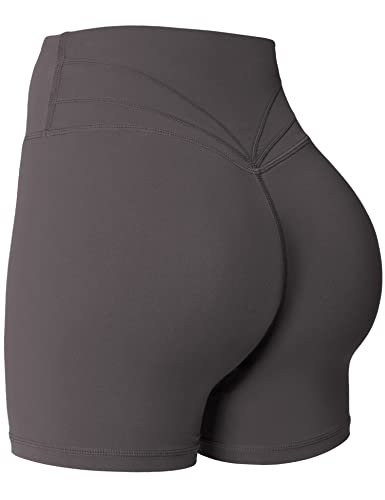 Yiifit Gym Shorts Damen 4.5" Sport Shorts Booty Scrunch Hohe Taille Push Up Sommer Yoga Shorts Undurchlässig Kurze Hosen Dunkelgrau Medium von Yiifit