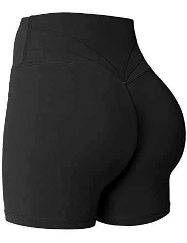 Yiifit Gym Shorts Damen Sport Shorts Booty Scrunch Hohe Taille Push Up Sommer Yoga Shorts Undurchlässig Kurze Hosen Schwarz Large von Yiifit