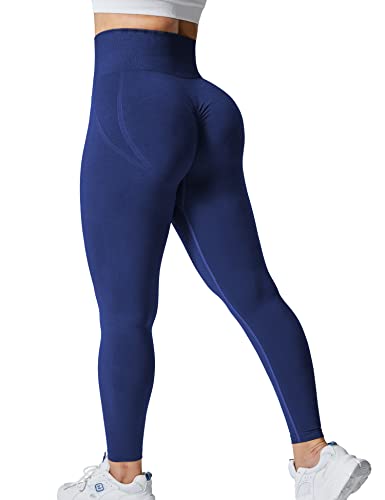 Yiifit High Waist Seamless Yoga Pants Tummy Control Workout Running Exercise Gym Fitness Leggings Midnight Blue L von Yiifit