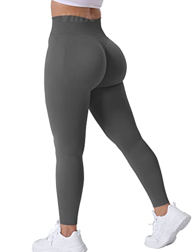 Yiifit Gym Leggings Damen Scrunch Butt Sport Leggings High Waist Sporthose Damen Push Up für Sport Yoga Fitness Workout Dunkelgrau Medium von Yiifit