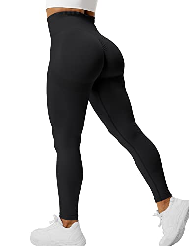 Yiifit Gym Leggings Damen Scrunch Butt Sport Leggings High Waist Sporthose Damen Push Up für Sport Yoga Fitness Workout Schwarz X-Small von Yiifit