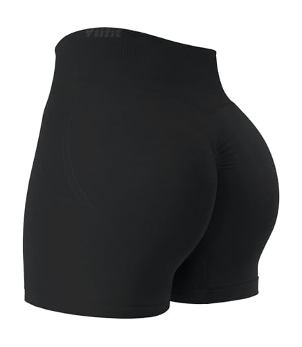 Yiifit Sport Short Damen Scrunch Butt Gym Yoga Hintern Heben Hohe Taille Workout Sport Shorts Black X-Large von Yiifit