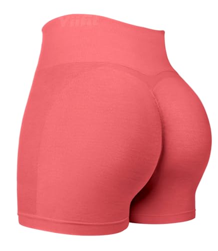 Yiifit Sport Short Damen Scrunch Butt Gym Yoga Hintern Heben Hohe Taille Workout Sport Shorts Pixel Pink X-Small von Yiifit
