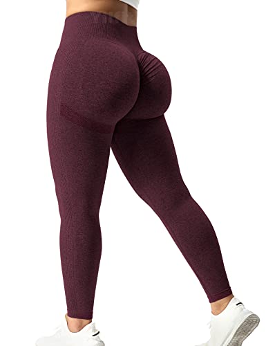 Yiifit Sports Leggings Damen Scrunch Butt High Waist Push Up Gym Fitness Leggings, Beere Small von Yiifit