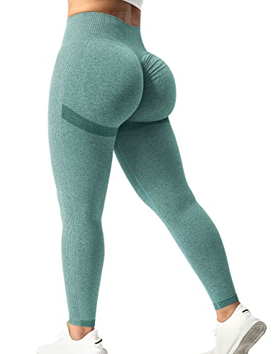 Yiifit Sports Leggings Damen Scrunch Butt High Waist Push Up Gym Fitness Leggings, Dark Green Large von Yiifit