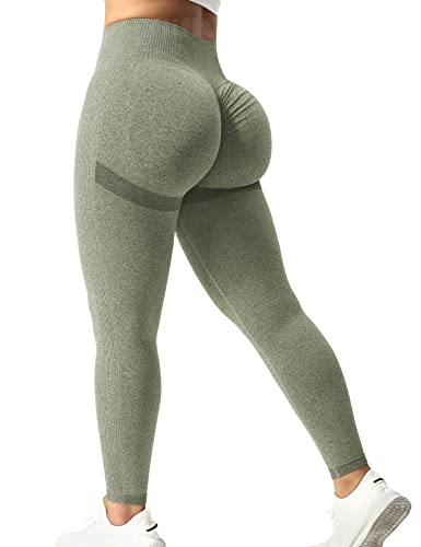 Yiifit Sports Leggings Damen Scrunch Butt High Waist Push Up Gym Fitness Leggings, Khaki X-Small von Yiifit