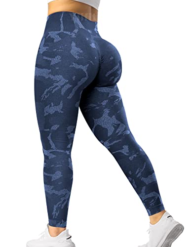 Yiifit Sports Leggings Damen Scrunch Butt High Waist Push Up Gym Fitness Workout Leggings Marine, Large von Yiifit