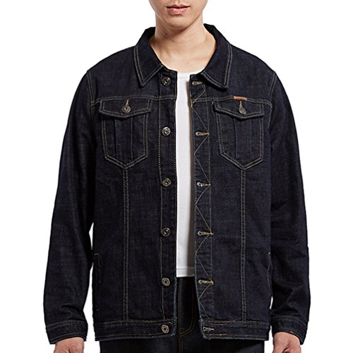 Yiiquan Herren Jeansjacke Übergröße Wärmer Baumwolle Mantel im Freien Lose Langarm Beiläufige Leichte Freizeit Jacke 6XL von Yiiquan