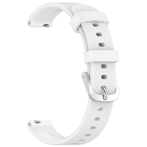 Yikamosi 12MM Schnellverschluss Weiches Silikon rostfreiem Metallverschluss Watch Ersatzbänder für für Frauen und Männer,Weiß von Yikamosi