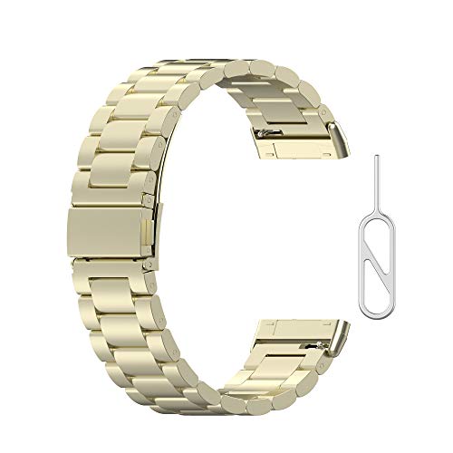 Yikamosi Kompatibel mit Fitbit Versa3 Armband/Sense Armband,Schnellverschluss Edelstahl Metall Ersatzarmband Damen Herren Wristband Uhrenarmbänder für Fitbit Versa3/Sense,Adlerholz Gold Yikamosi Kompatibel mit Fitbit Versa3 Armband/Sense Armband,Schnellverschluss Edelstahl Metall Ersatzarmband Damen Herren Wristband Uhrenarmbänder für Fitbit Versa3/Sense,Adlerholz Gold von Yikamosi
