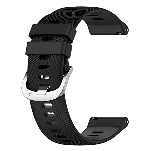 Yikamosi Kompatibel mit Garmin D2 Air X10 Armband für Frauen und Männer,20MM Schnellverschluss Weiches Silikon rostfreiem Metallverschluss Ersatzbänder für Garmin D2 Air X10 43MM,Schwarz von Yikamosi