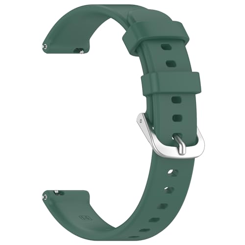 Yikamosi Kompatibel mit Garmin Lily 2 Armband für Frauen und Männer,14MM Schnellverschluss Weiches Silikon rostfreiem Metallverschluss Ersatzbänder für Lily 2,Dunkelgrün von Yikamosi