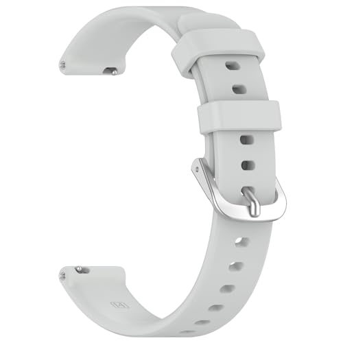 Yikamosi Kompatibel mit Garmin Lily 2 Armband für Frauen und Männer,14MM Schnellverschluss Weiches Silikon rostfreiem Metallverschluss Ersatzbänder für Lily 2,Grau von Yikamosi