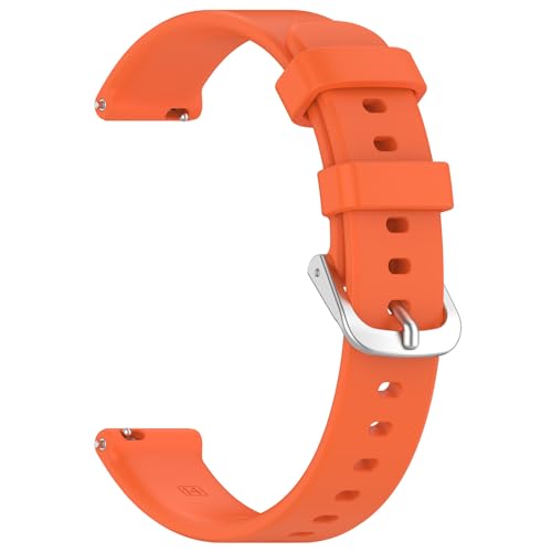 Yikamosi Kompatibel mit Garmin Lily 2 Armband für Frauen und Männer,14MM Schnellverschluss Weiches Silikon rostfreiem Metallverschluss Ersatzbänder für Lily 2,Orange von Yikamosi