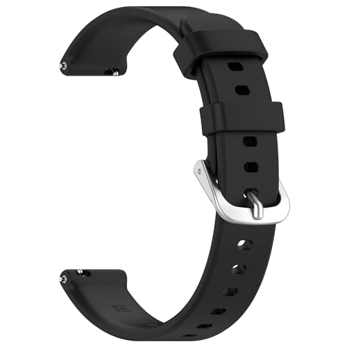 Yikamosi Kompatibel mit Garmin Lily 2 Armband für Frauen und Männer,14MM Schnellverschluss Weiches Silikon rostfreiem Metallverschluss Ersatzbänder für Lily 2,Schwarz von Yikamosi