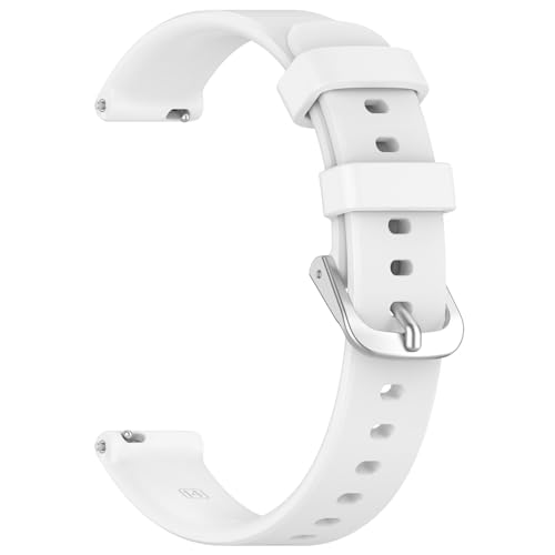 Yikamosi Kompatibel mit Garmin Lily 2 Armband für Frauen und Männer,14MM Schnellverschluss Weiches Silikon rostfreiem Metallverschluss Ersatzbänder für Lily 2,Weiß von Yikamosi