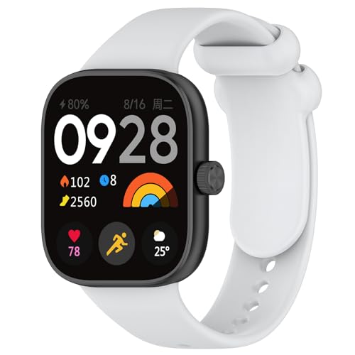 Yikamosi Kompatibel mit Redmi Watch 4 Armband für Frauen und Männer,Schnellverschluss Weiches Silikon TPU schluss Ersatzbänder Kompatibel für Redmi Watch 4/Mi Band 8 Pro,Grau von Yikamosi