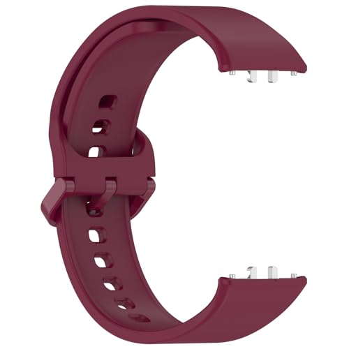 Yikamosi Kompatibel mit Samsung Galaxy Fit 3 Armband für Frauen und Männer,Schnellverschluss Weiches Silikon TPU schluss Ersatzbänder Kompatibel für Galaxy Fit 3(SM-R390) Weinrot von Yikamosi