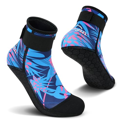 Yikayin Neoprensocken, 3mm Wattsocken Tauchsocken für Männer Damen Herren Frauen, Schwimmsocken Beachsocken für Schnorcheln Kajakfahren Jetskifahren SUP - Lila XL von Yikayin