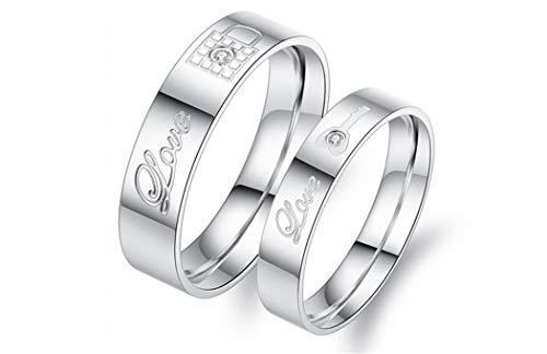 1 Pcs Damen Männer Paar Ringe trauringe edelstahl Ewig Liebe Unendliche Symbol Zirkonia Partnerringe Valentinstag Band Ring,Eheringe Verlobungs-Trauringe Hochzeitsring für Jubiläum (# 10, Damen) von Yikoly